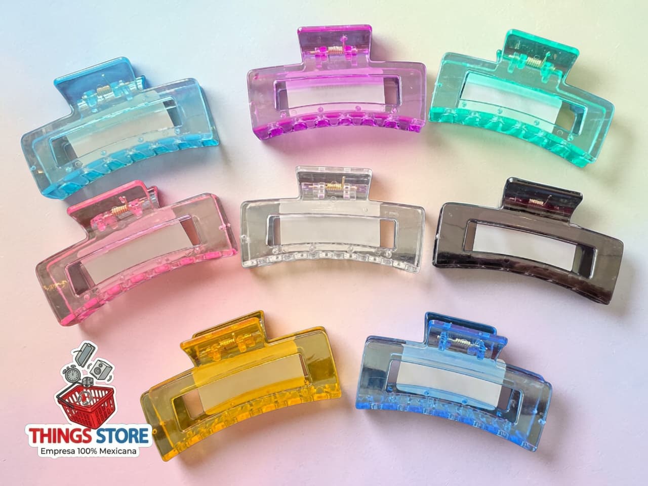 Pinza para cabello transparente