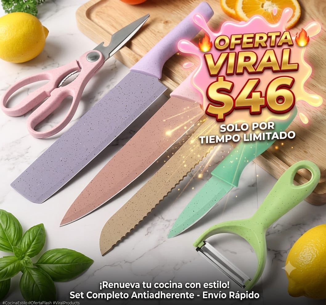 Set de cuchillos color pastel