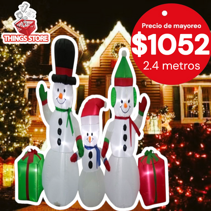 Familia de muñecos de nieve inflable