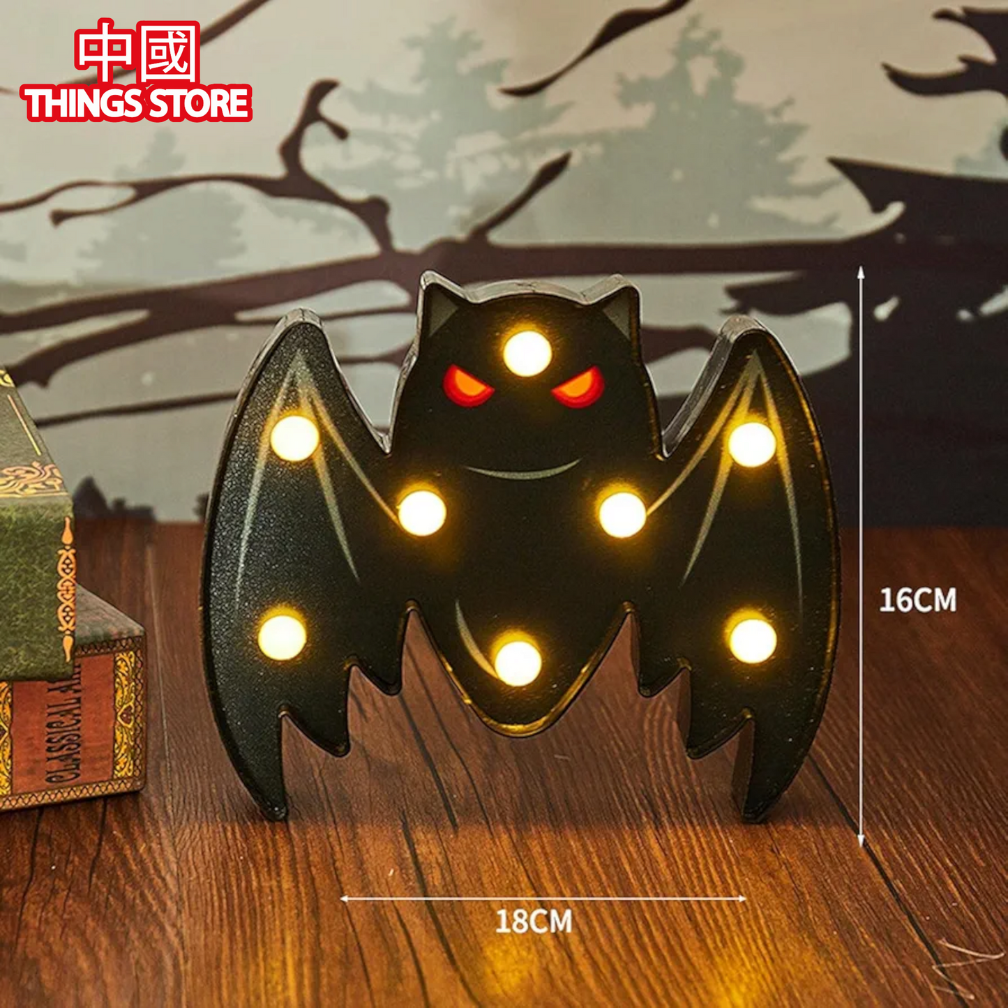 Lámpara en forma de murcielago