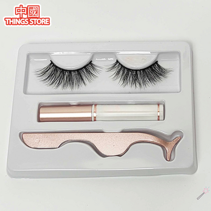 Pestañas con pegamento