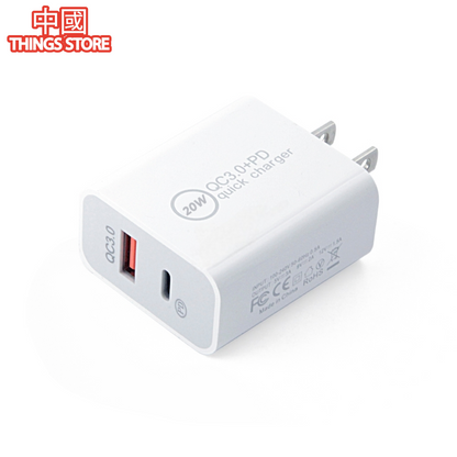 Cubo de carga doble USB y tipo C