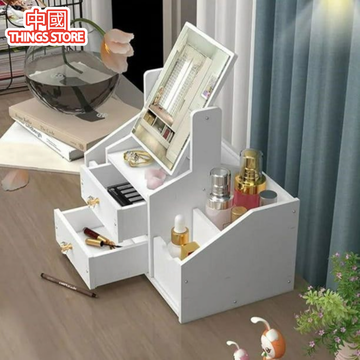 Organizador con espejo rectangular