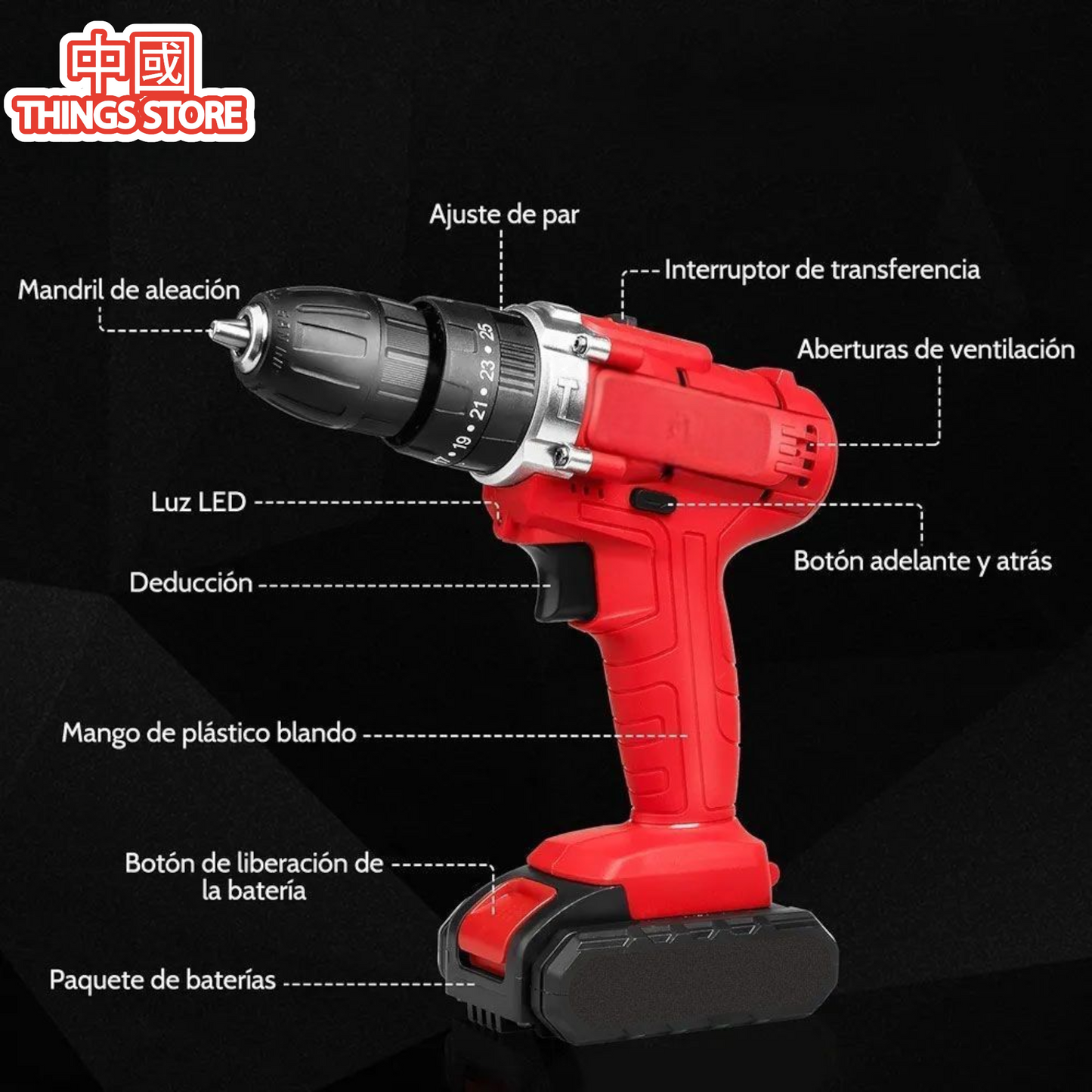 Taladro con 2 pilas