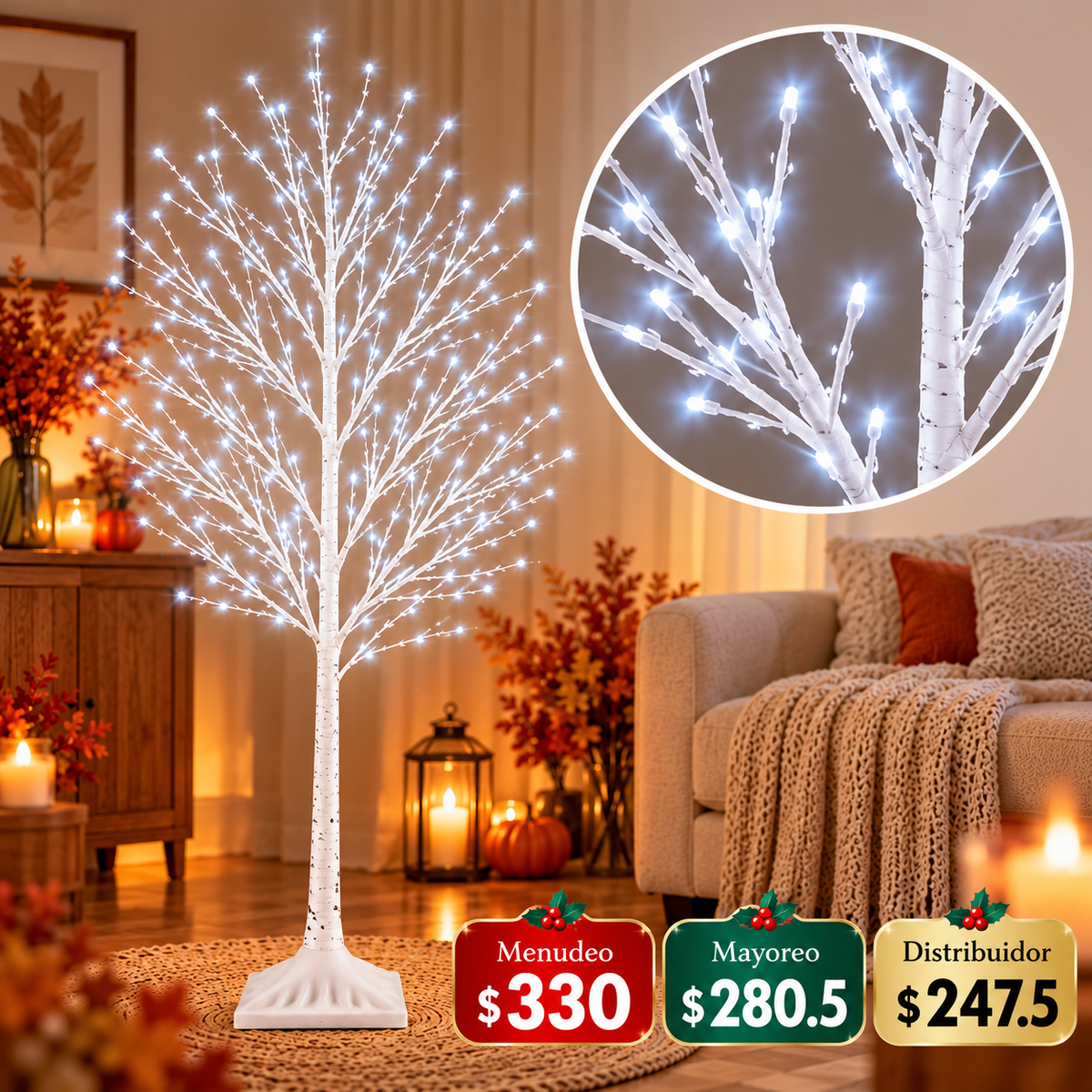 Árbol de luces blanco 🎁