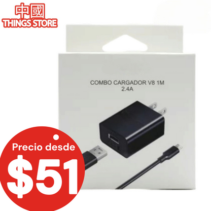 Combo cargador de USB a V8