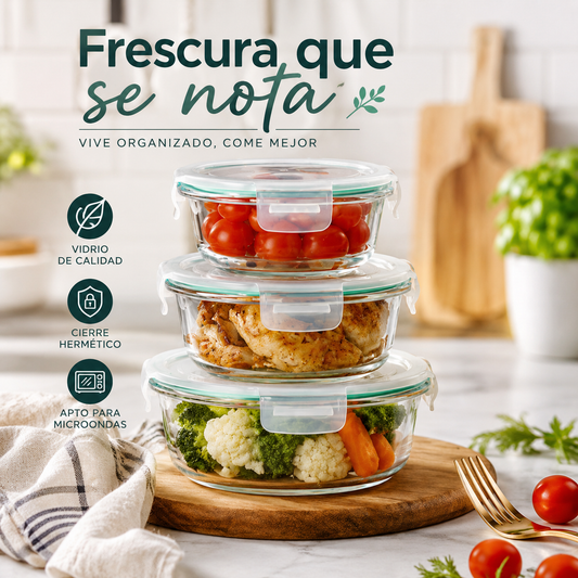Recipiente de vidrio con tapa 🥦