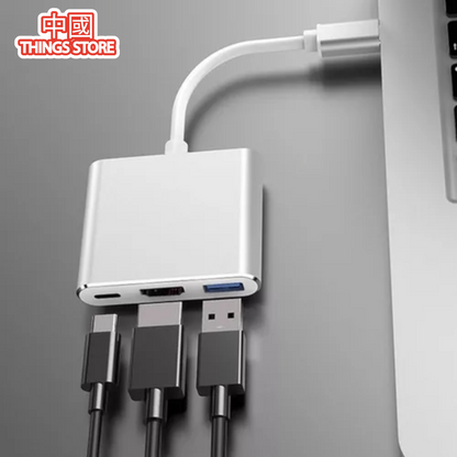 Adaptador tipo C a HDMI, USB y tipo C
