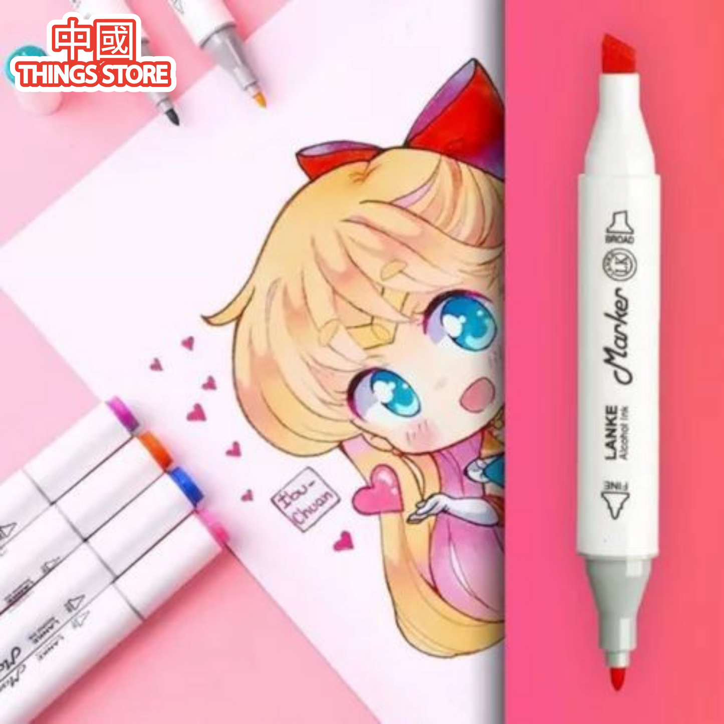 Plumones de doble punta 24pz