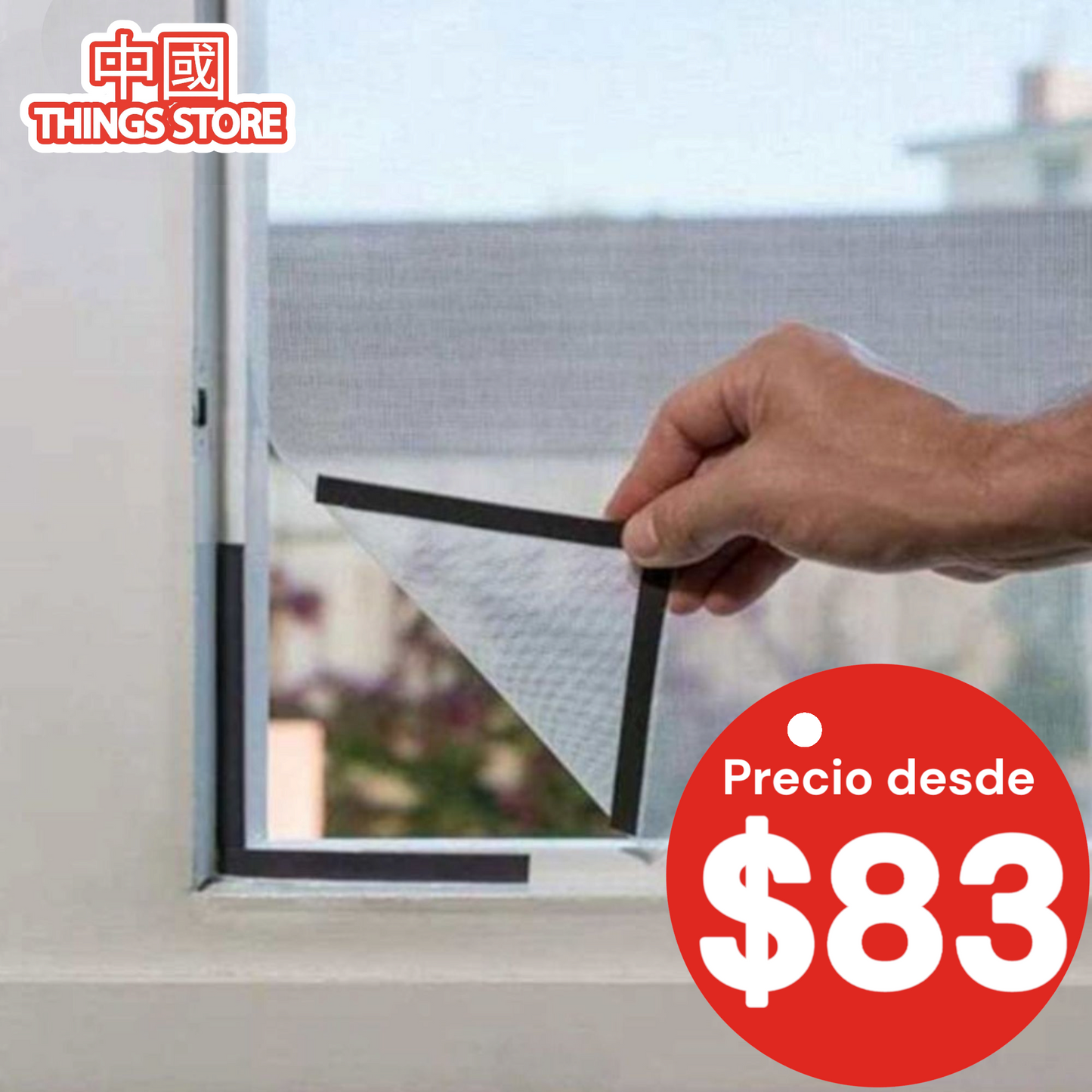 Cortina mosquitero para ventana 1.8 × 1.5 metros