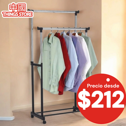 Perchero para ropa doble