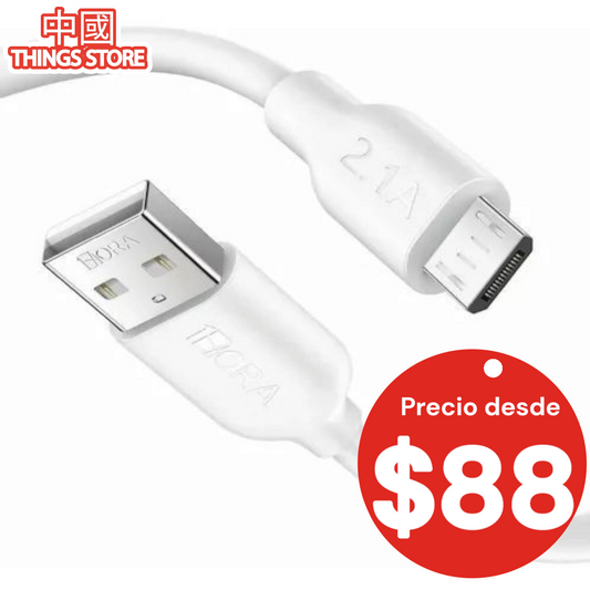 Cable V8 1m blanco promoción 3X2