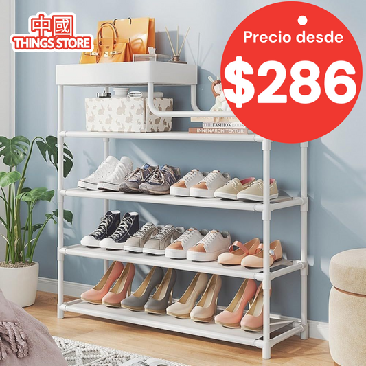 Zapatero de 4 niveles con repisa