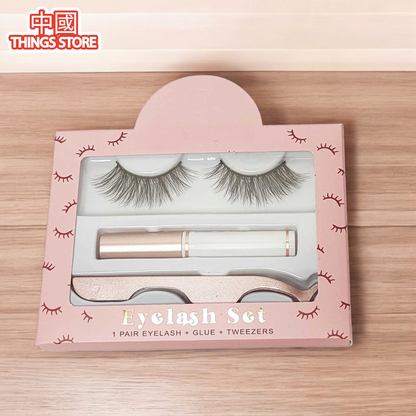 Pestañas con pegamento