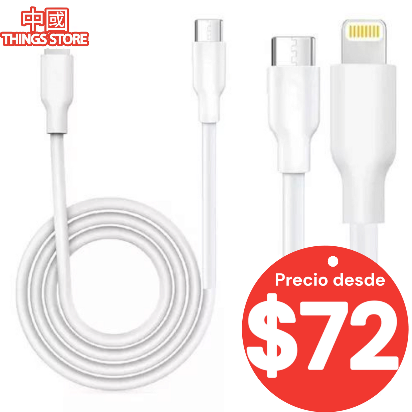 Cable tipo C a IP 1m promoción 3X2