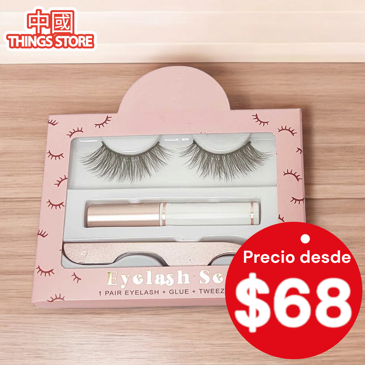 Pestañas con pegamento