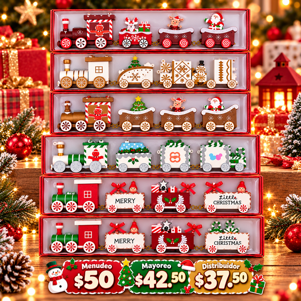 Tren navideño de madera 🚂
