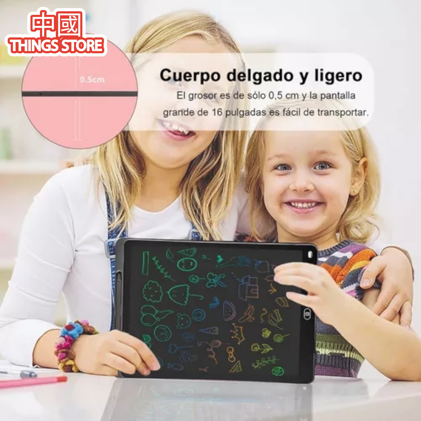 Pizarra magica de colores de 16 pulgadas