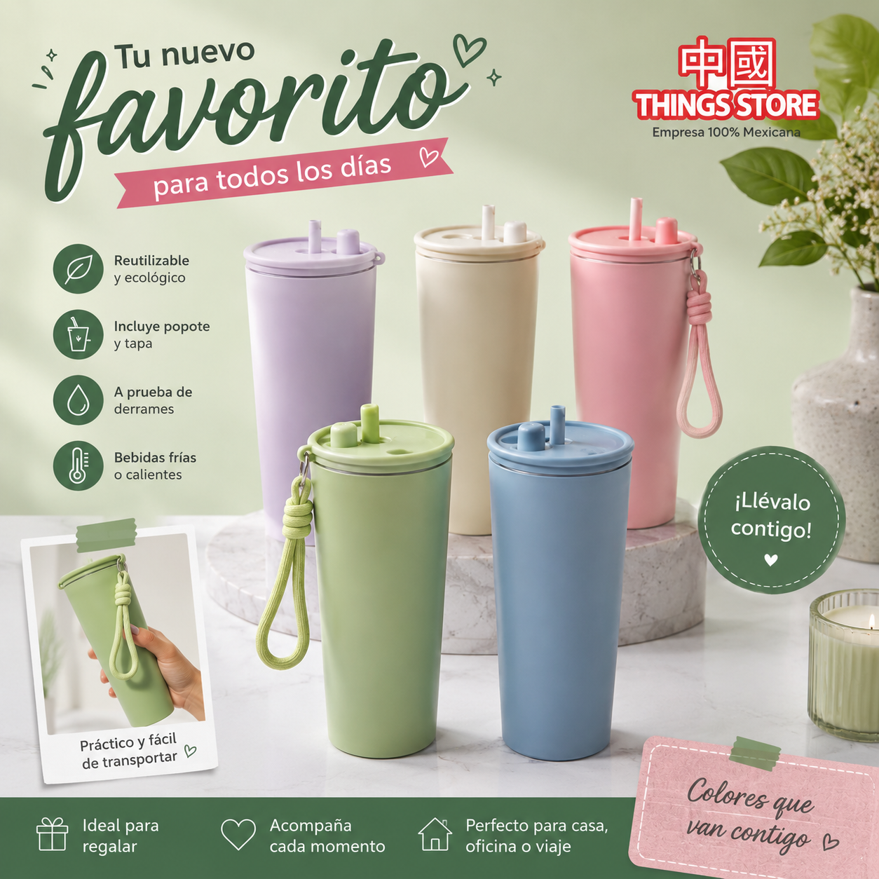 Vaso liso metálico de 710ml