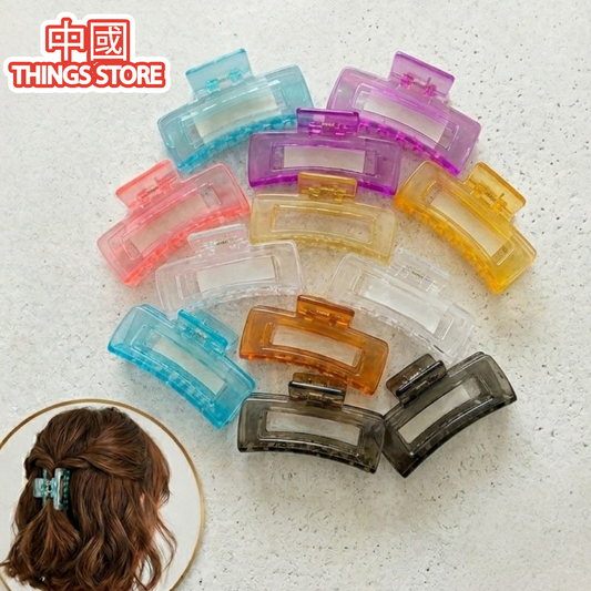 Pinza para cabello transparente