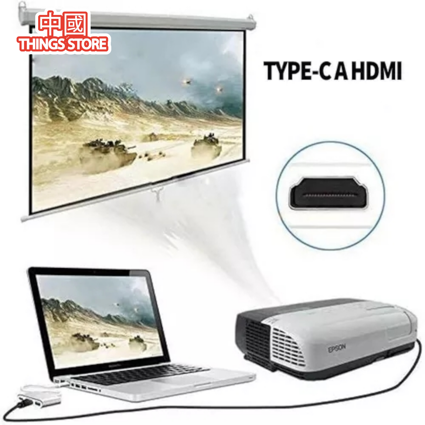 Adaptador tipo C a HDMI, USB y tipo C
