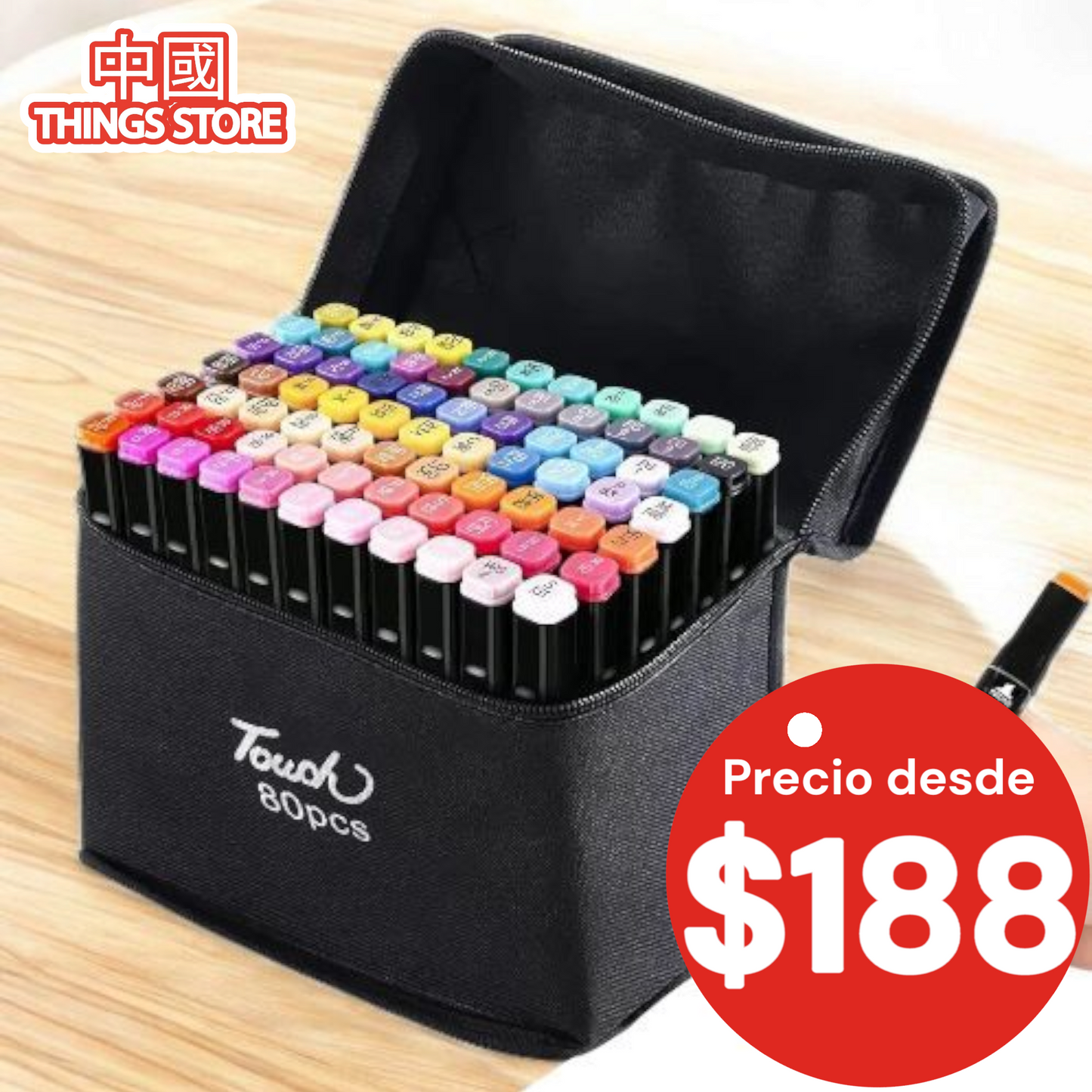 Plumones de doble punta 80pz