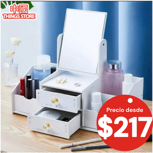 Organizador con espejo rectangular