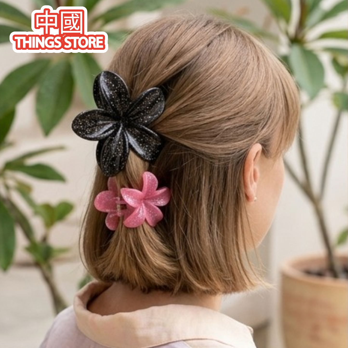 Set de 3 pinzas de flores