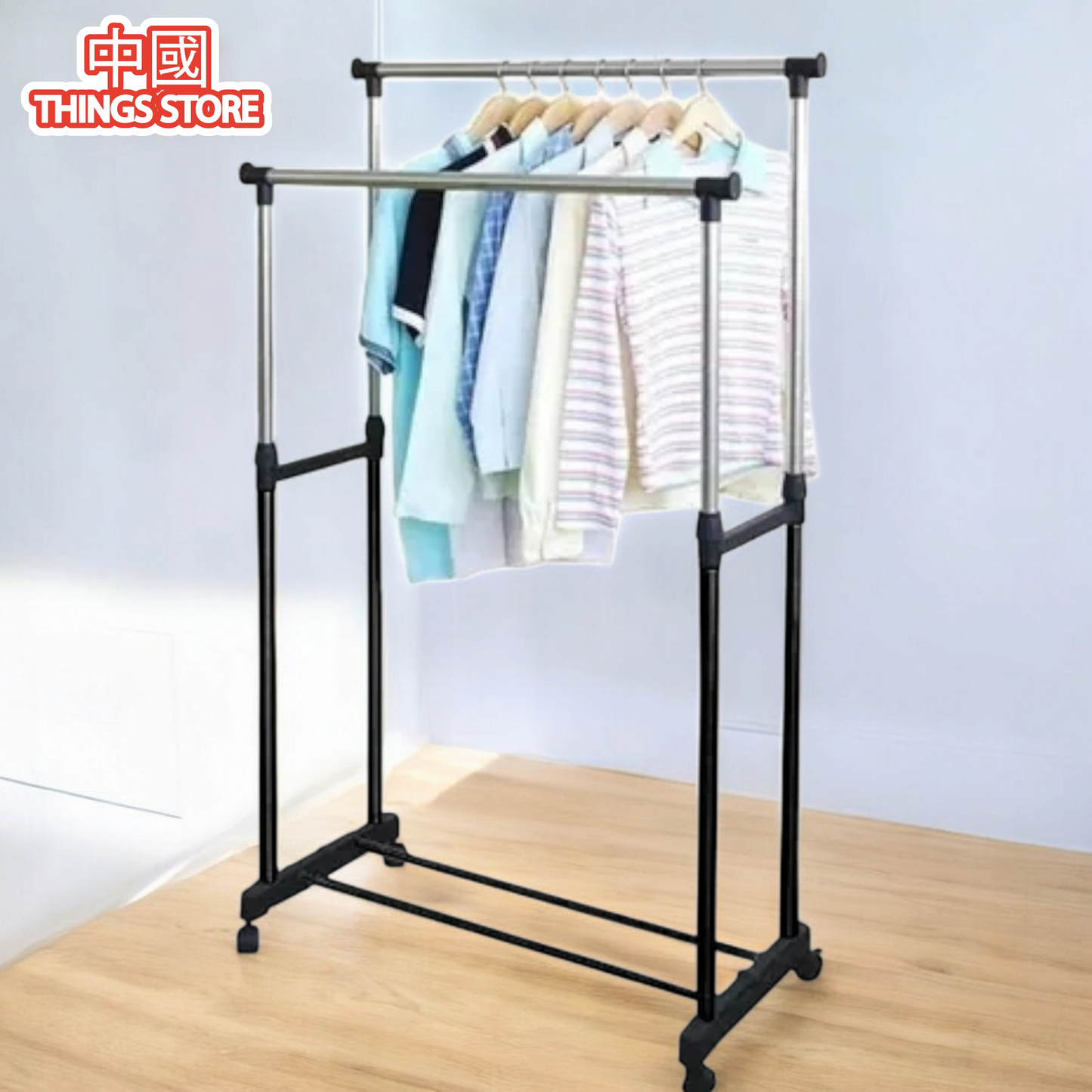 Perchero para ropa doble