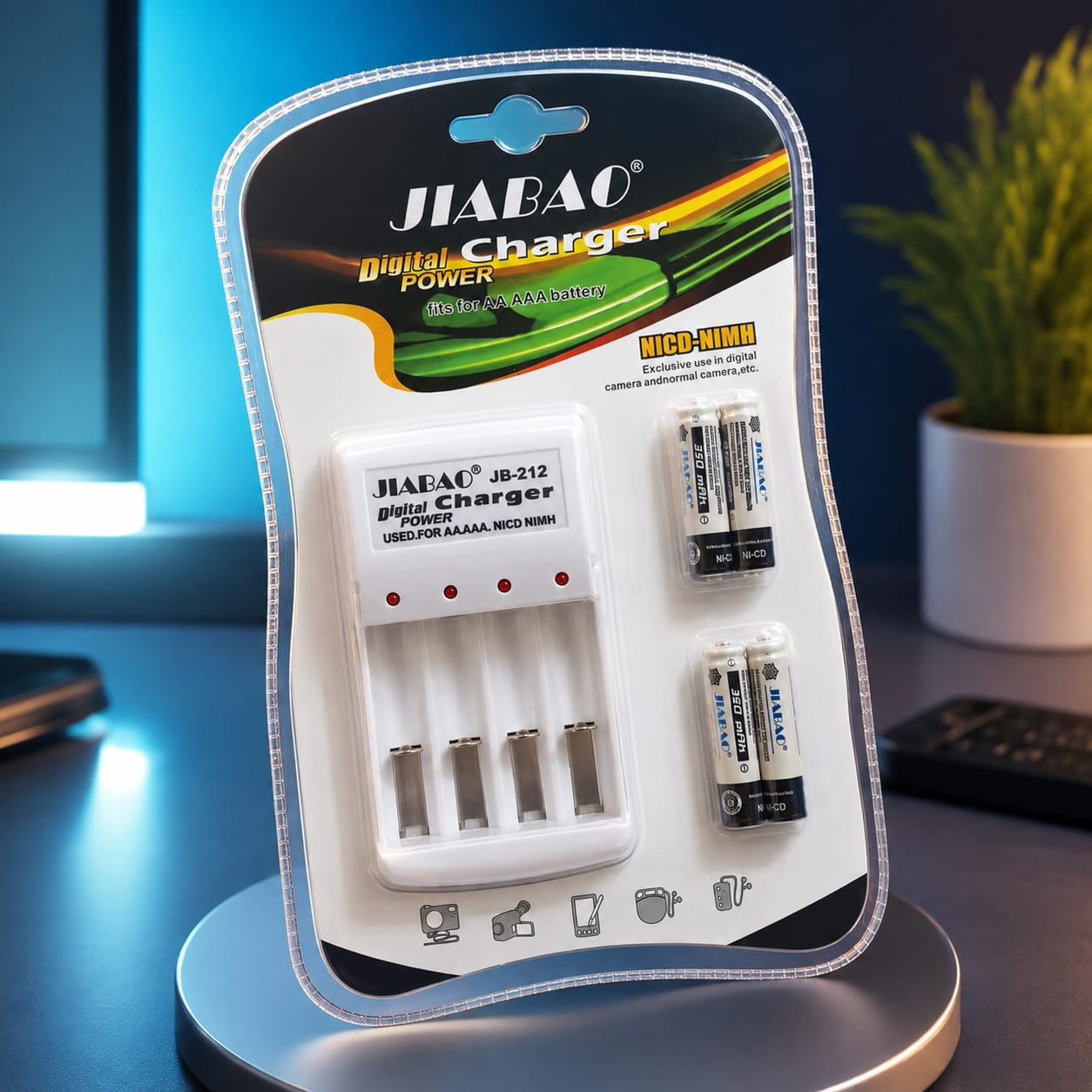 Cargador de baterías con pilas recargables AA⚡️