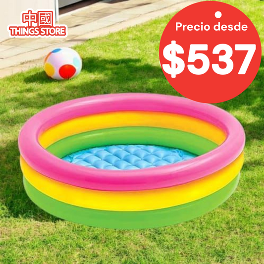 Alberca inflable de aros de colores 170cm