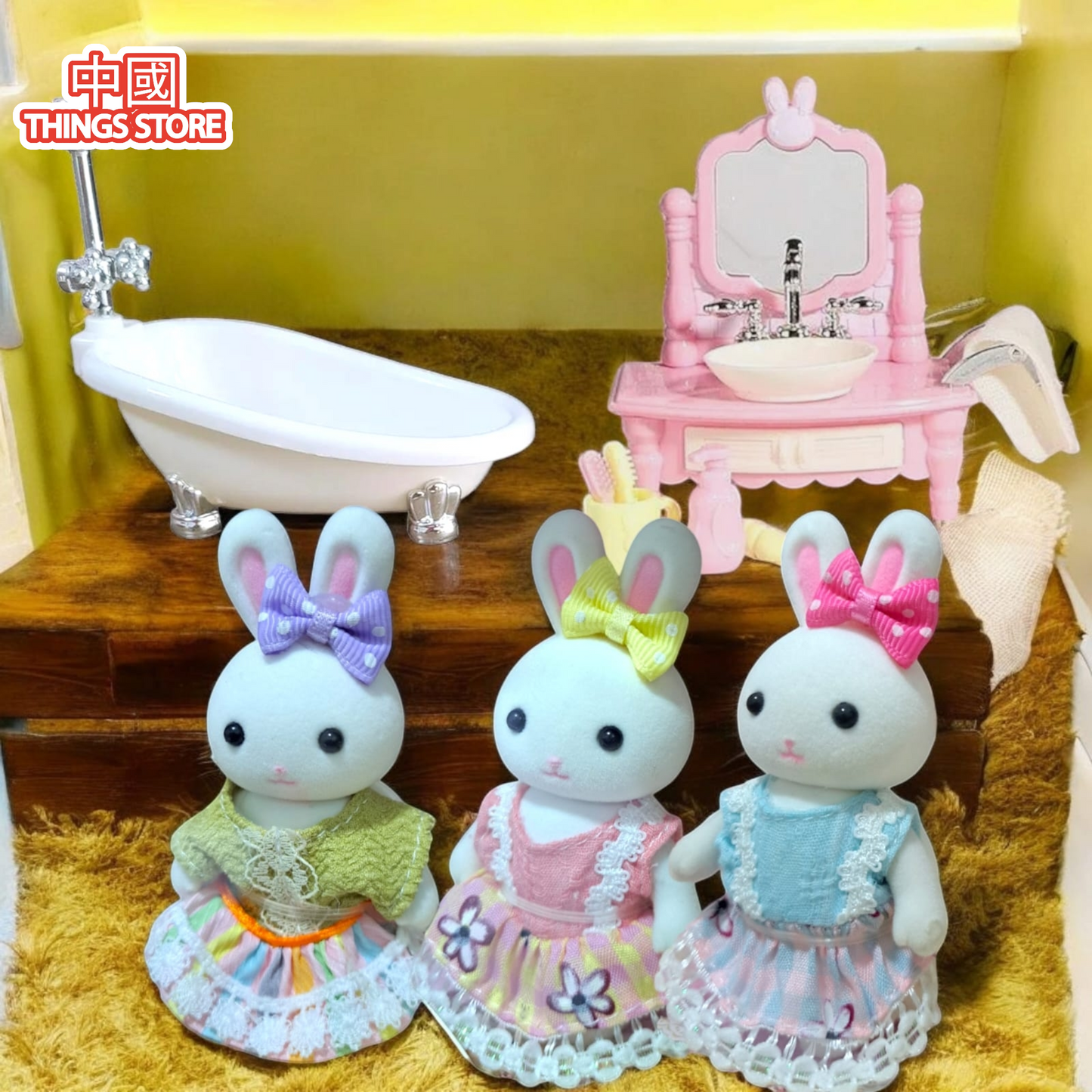 Juguetes set de baño conejo