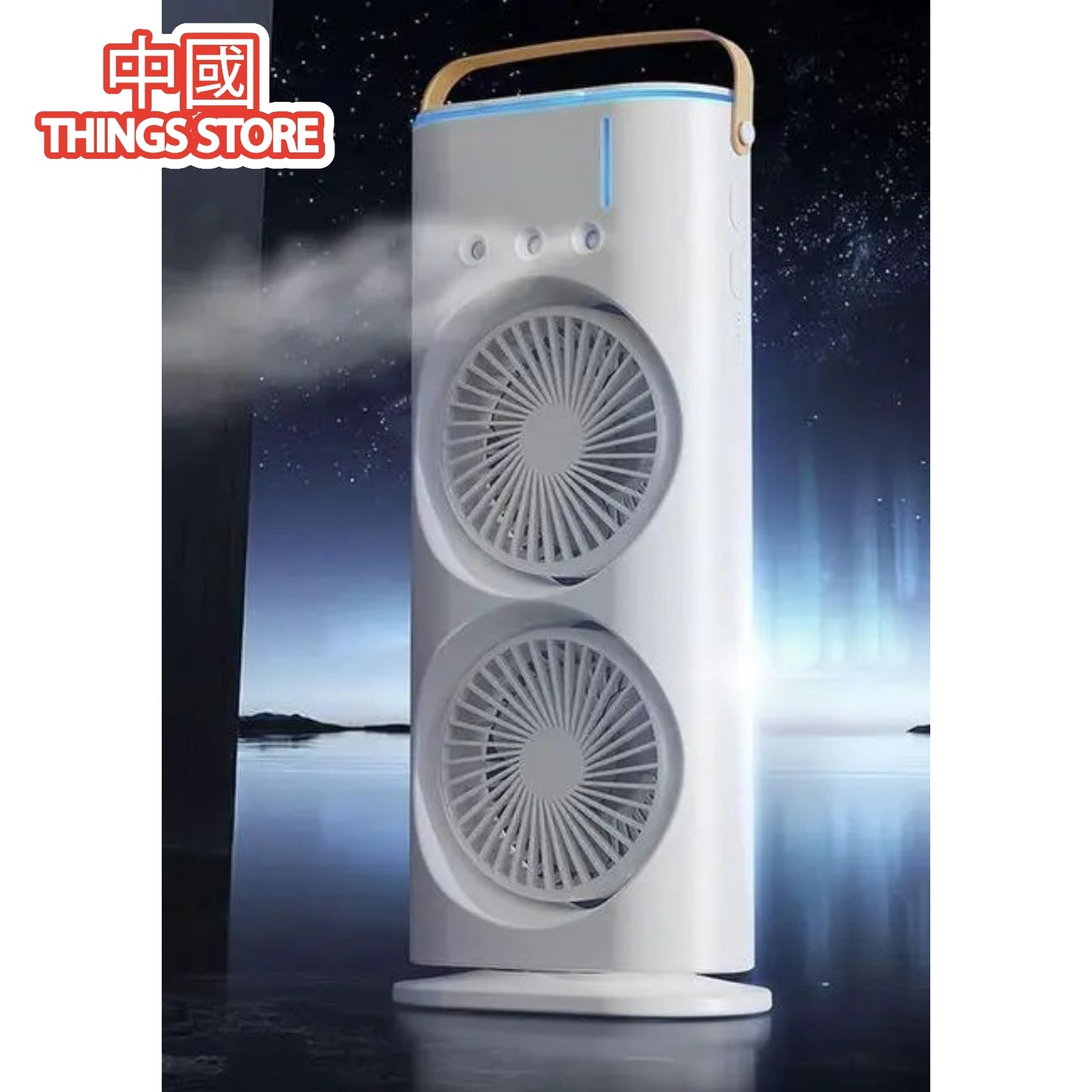 Ventilador con humidificador doble