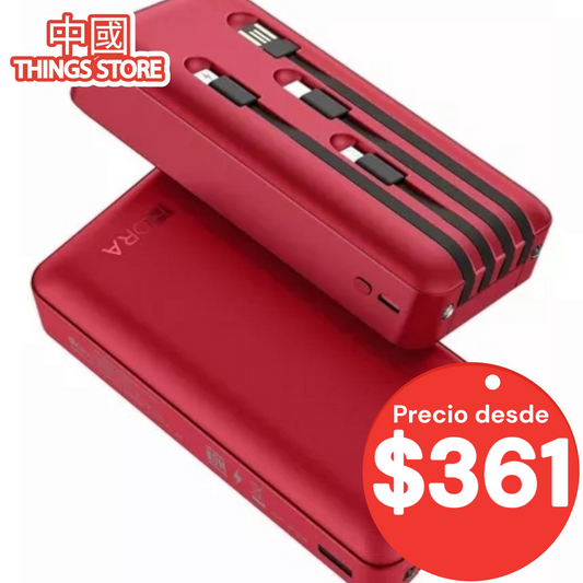 Batería portátil con cables 20000mAh