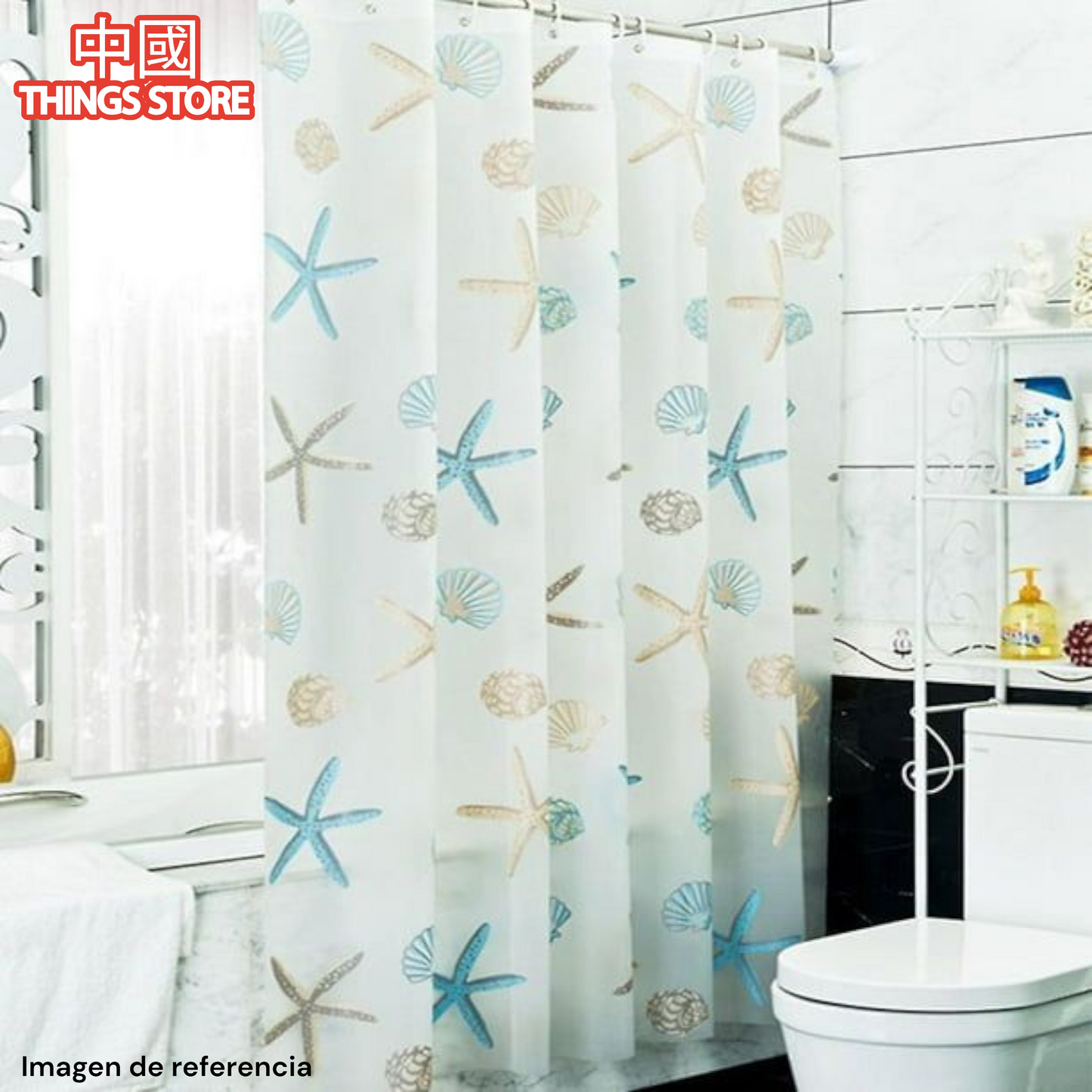 Cortina de baño con diseño 180cm x 180cm