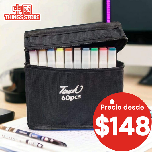 Plumones de doble punta 60pz