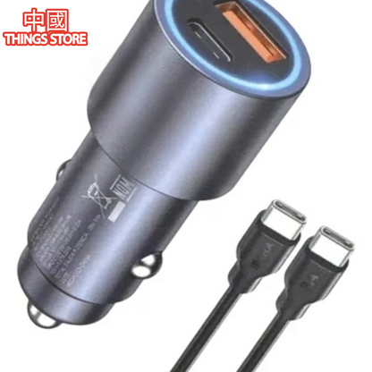 Combo cargador para auto de USB a tipo C