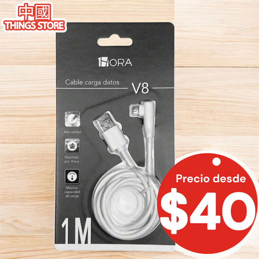 Cable v8 de 1m blanco promoción 3X2