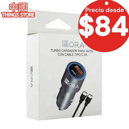 Combo cargador para auto de USB a tipo C