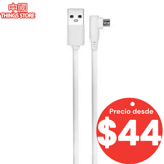 Cable V8 1m blanco promoción 3X2