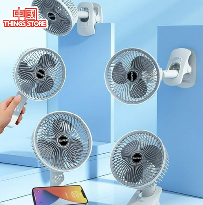 Ventilador de mano con pinza