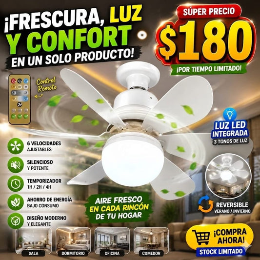 Foco ventilador con aspas