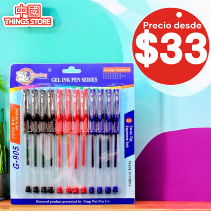Paquete de plumas de colores