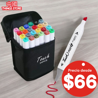 Plumones de doble punta 24pz