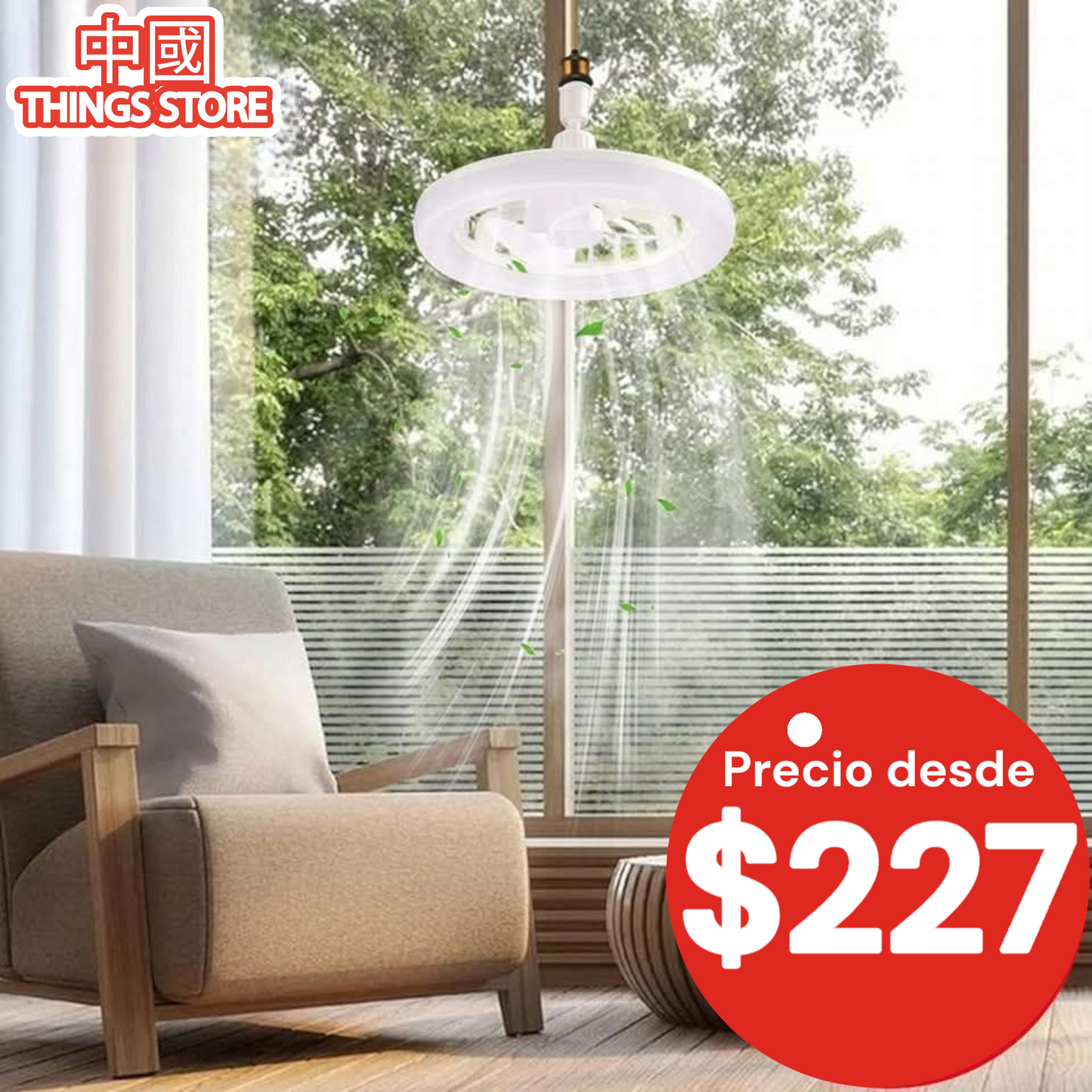 Foco ventilador con control remoto