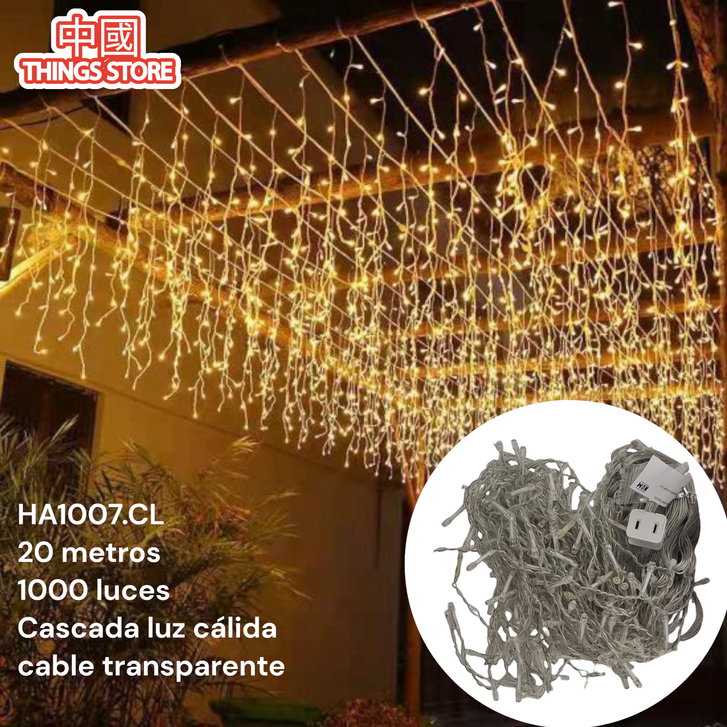 Cascada led 1000 focos