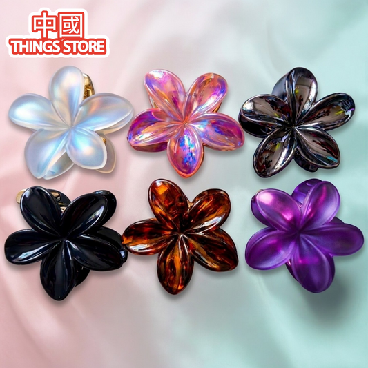 Pinza para cabello de flores transparente