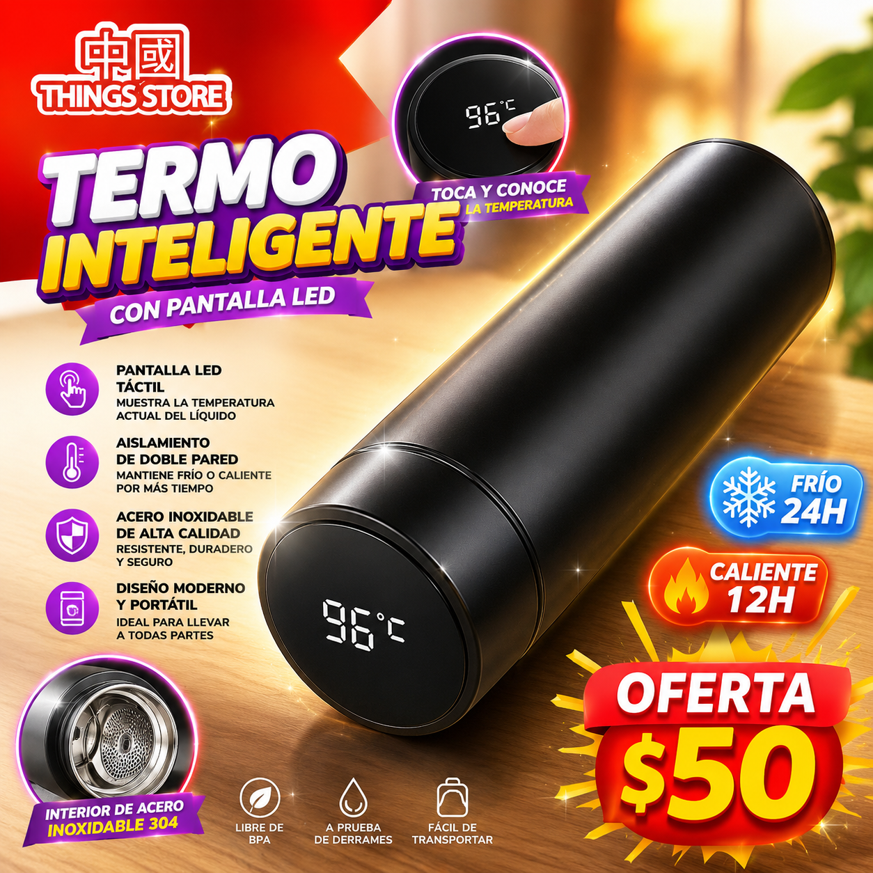Termo digital 500ml