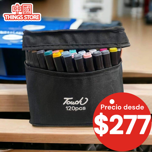 Plumones de doble punta 120pz